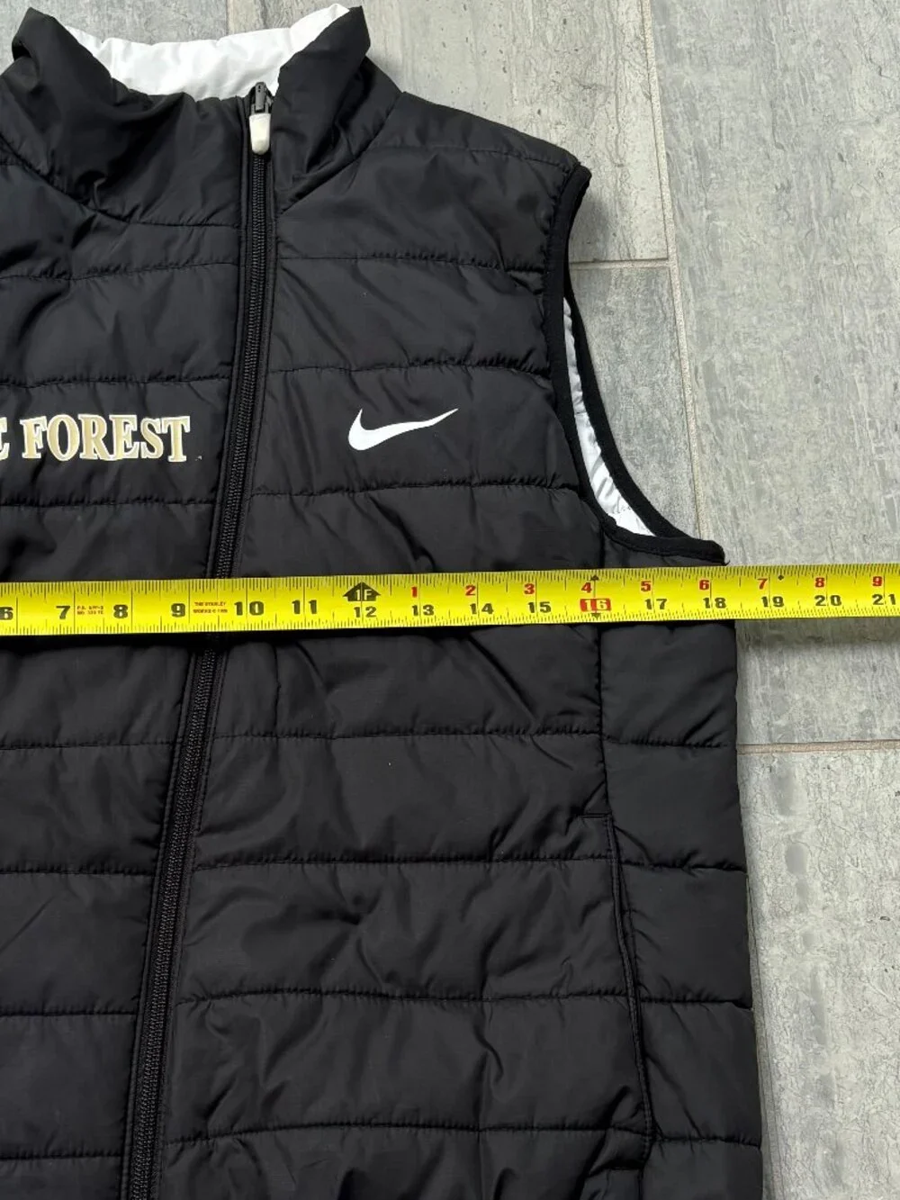 Nike Reversible Puffer Vest Wake Forest Black White Size Small